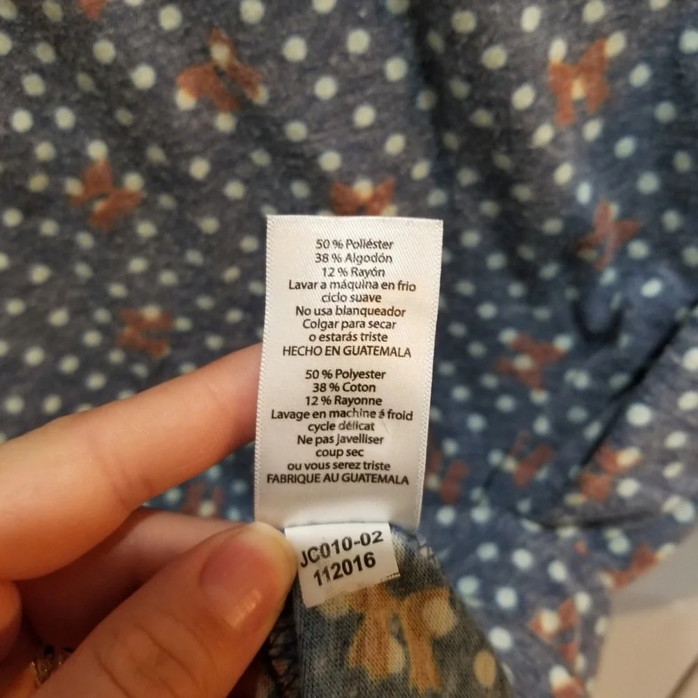 Lularoe Randy polka dot with bows small - Picture 3 of 5